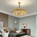 GobekUsa Golden Stainless Steel Crystal Chandelier | LED Round Oval Lustre Fixture
