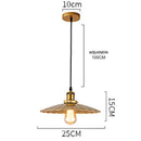 GobekUsa Gold Wrought Iron Chandelier Pendant Light, E27 LED, Nordic Retro Style