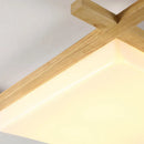 GobekUsa Japanese Wood Ceiling Light Tatami Lamp Flush Mount Living Room Bedroom Square