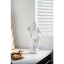 GobekUsa Black & White Abstract Ceramic Vase - Handcrafted Hollow Out Hole Design