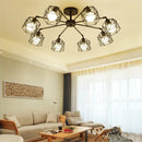 GobekUsa Black Iron Cage Chandelier: Adjustable Spider Design Modern Ceiling Lamp