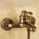 GobekUsa Antique Brass Wall Mount Hand Held Shower Head Kit