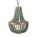 GobekUsa Blue Wood Beads Ceiling Chandelier Pendant Lamps