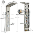 GobekUsa Brushed LED Light Shower Faucet SPA Massage Shower Column Waterfall Panel