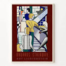 GobekUsa Bauhaus Stairs Canvas Print | Retro School Poster for Living Room Decor