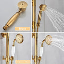 GobekUsa Gold Brass Shower Faucet Set with Tub Spout and Dual Handles