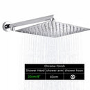 GobekUsa Black Ultrathin Rainfall Shower Head with Arm Bracket, Hose & Faucet Set