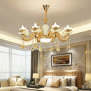 GobekUsa Gold Crystal LED Chandelier: Elegant Lighting for Living Room, Hotel, or Villa Hall