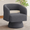Swivel Barrel Accent Chair — Oversized Velvet, Waterproof Finish