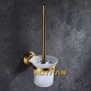 GobekUsa Brass Bathroom Accessories Set: Robe Hook, Paper Holder, Towel Bar, Soap Basket