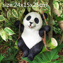 GobekUsa Cartoon Koala Panda Swinging Garden Sculpture Decoration