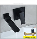 GobekUsa Brushed Gold In-Wall Basin Faucet Set, Hot Cold Bathroom Sink Mixer Tap