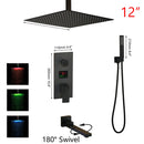 GobekUsa Black Digital Shower Faucet, Matte Black Finish, Thermostatic Temperature Display
