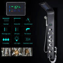 GobekUsa LED Rainfall Shower Panel System Black/Brushed Finish