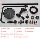 GobekUsa Black Bronze Bathroom Shower Set with 8" Rainfall Head - Wall Mounted