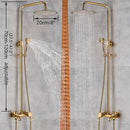 GobekUsa Gold Polish 8" Rain Shower System Wall Mounted Bathtub Faucet