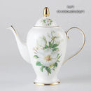 GobekUsa Camellia Bone China Tea & Coffee Set - Porcelain Teatime Pot, Cups, & Sugarpot