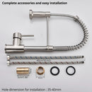 GobekUsa Brushed Nickel Pull Down Kitchen Faucet - 360° Rotation Hot Cold Water Mixer