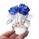 GobekUsa Crystal Rose Flower Dreams Glass Paperweight Bouquet Sculpture