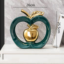 GobekUsa Apple Hollow Golden Ceramic Art Crafts Candy Jar Storage Home Decor