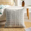 GobekUsa Cotton Woven Check Yellow Grey Ivory Cushion Cover for Home Living Room