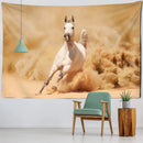 GobekUsa Galloping Horse Tapestry Wall Hanging Ink Painting Boho Nature Decor