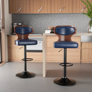 Swivel PU Leather Bar Stool — Height Adjustable Dual-Color Counter Chair