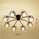 GobekUsa Black Iron Cage Chandelier: Adjustable Spider Design Modern Ceiling Lamp