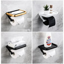 GobekUsa Black Tissue Paper Holder with Phone Stand - Toilet Roll Rack & Storage Box