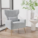 Convertible Accent Chair – Velvet Mid-Century Reading Armchair