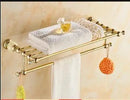 GobekUsa Brass Jade Bathroom Hardware Set: Corner Shelf, Paper Holder, Towel Bar, Soap Basket, Rack.