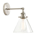 GobekUsa Funnel Glass Shade Wall Sconce Light Fixture - Modern Metal Lamp for Bedroom, Bathroom
