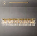 GobekUsa Black Marignan K9 Crystal Rectangular Chandelier for Living Dining Room