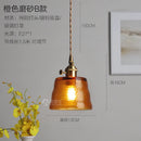 GobekUsa Green Glass LED Pendant Light - Japanese Style Nordic Copper Hanging Lamp