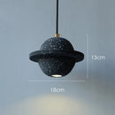 GobekUsa Cement Planet Pendant Light for Bar and Bedside, Creative Personality Single Head Lamp