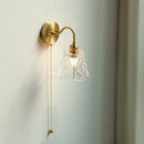 GobekUsa Glass LED Bathroom Mirror Light Pull Chain Copper Wall Sconce