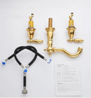 GobekUsa Gold Brass Widespread Bathroom Faucet - Antique Sink Faucets 3 Hole