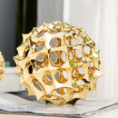GobekUsa Golden Metal Hollow Ball Spike Abstract Ornament Home Decor