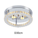 GobekUsa Crystal LED Ceiling Light: Stainless Steel Round Fixture for Bedroom, Kitchen, Bathroom
