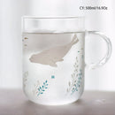 GobekUsa Killer Whale Glass Coffee Mug 350ml: Cute Polar Bear Tea Cup Heat Resistant Glass Beer Mug