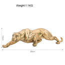 GobekUsa Golden Leopard Resin Panther Figurine: Luxury Home Office Decor & Gift