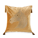 GobekUsa Gold Rhinestone Square Pillow Case with Tassels Luxury Accent Decorative Cover