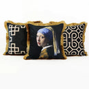 GobekUsa Geometric Fringed Lumbar Pillow Case, Luxe Sofa Pillow Cover 30x50cm