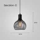 GobekUsa Cage Light Frame Pendant Industrial Single Head Black Nordic Creative Fixture