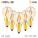 GobekUsa Gold-Tinted Glass LED Filament Bulb, 1W, Warm White (2200K) for Solar Battery Camping