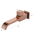GobekUsa Brushed Gold In-Wall Basin Faucet Set with Cold Water Only Tap