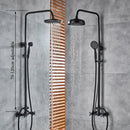GobekUsa Black Bronze Shower Faucet Set with 8" Rain Shower Head & Hand Shower