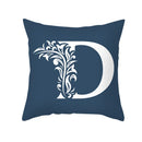 GobekUsa Blue Letter Pillowcase Solid Color Fleece Sofa Cushion, 45x45CM