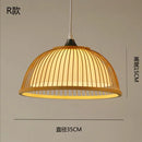 GobekUsa Japanese Bamboo Chandelier Lights for Bedroom Living Room Tea Room Zen Lamps