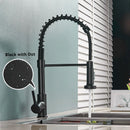 GobekUsa Brushed Nickel Pull Down Kitchen Faucet - 360° Rotation Hot Cold Water Mixer